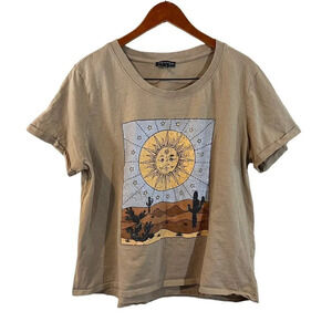 Attitude Not Included Sun T Shirt 1X Desert Graphic Print Stars Cactus Boho Top
